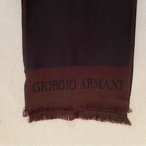 Giorgio Armani men’s black/brown textured wool scarf. EUC
